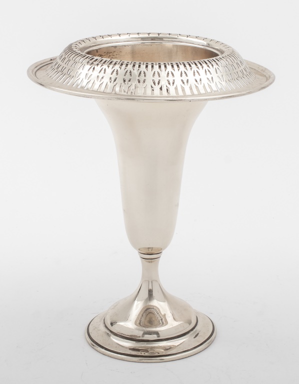 Appraisal: WILLIAM B DURGIN STERLING TRUMPET VASE William B Durgin Providence