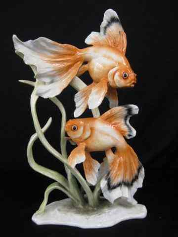 Appraisal: Rosenthal Porcelain Figurine of Koi orGoldfish pair '' x ''