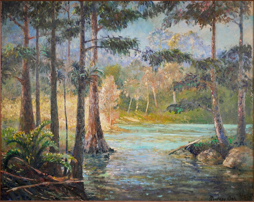 Appraisal: GEOFFREY BATE Oil on Canvas Florida Swamp Oil on canvas