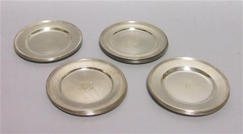 Appraisal: SET OF FIFTEEN INTERNATIONAL SILVER PLATES Each bread and butter