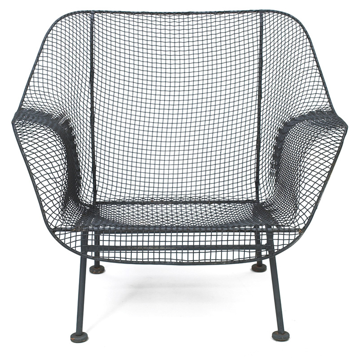 Appraisal: Russell Woodard Sculptura armchair s black wire construction with integrated