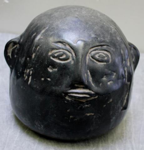 Appraisal: Unusual Glazed Ceramic Head Apparently unmarked From a Larchmont NY