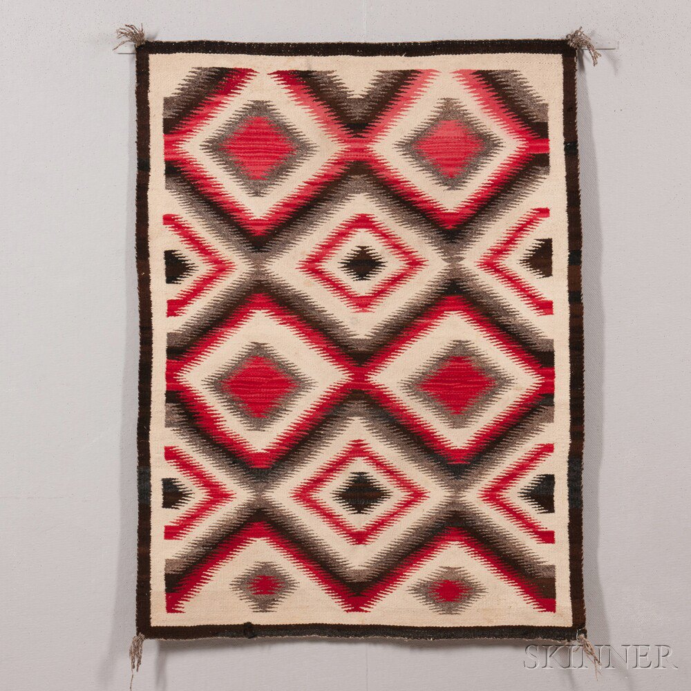 Appraisal: Navajo Eye Dazzler Rug with overall serrate-edge concentric diamond design