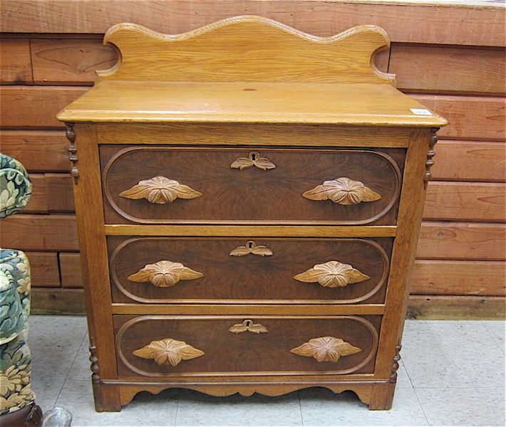 Appraisal: VICTORIAN WALNUT AND ASH COMMODE American last quarter of the