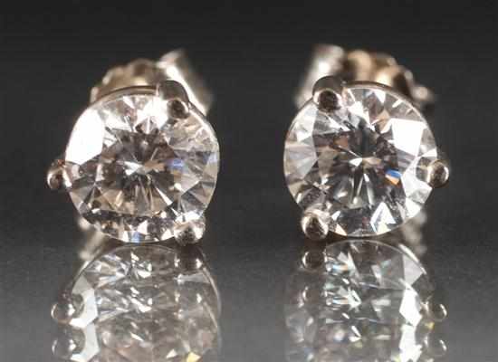 Appraisal: Pair of diamond post-earrings diamonds approximately cts each Estimate -