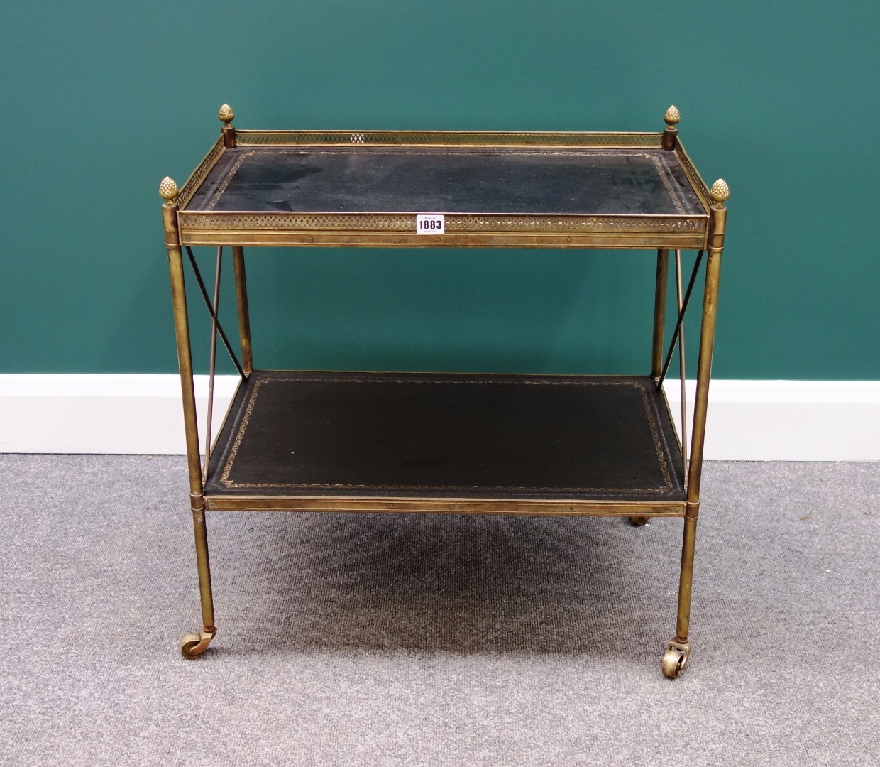 Appraisal: An early th century French rectangular gilt metal two tier