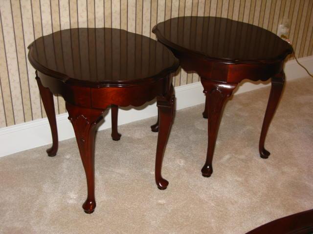 Appraisal: Pair of Ethan Allen Queen Anne Style Tables cherry X