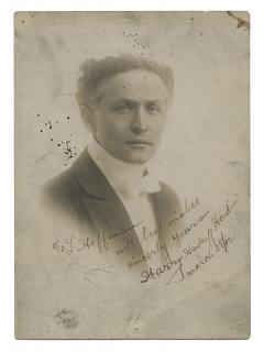 Appraisal: Houdini Harry Ehrich Weisz Portrait Inscribed and Signed By Houdini