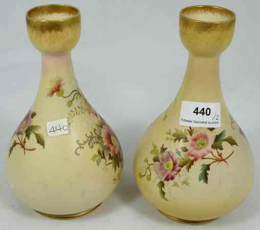 Appraisal: Pair of Carltonware W R Arvista Vases decorated with Flowers