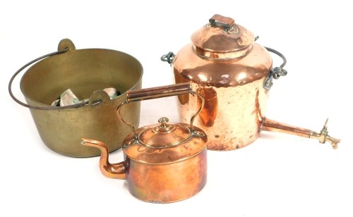 Appraisal: A group of copper and brass wares comprising a Victorian