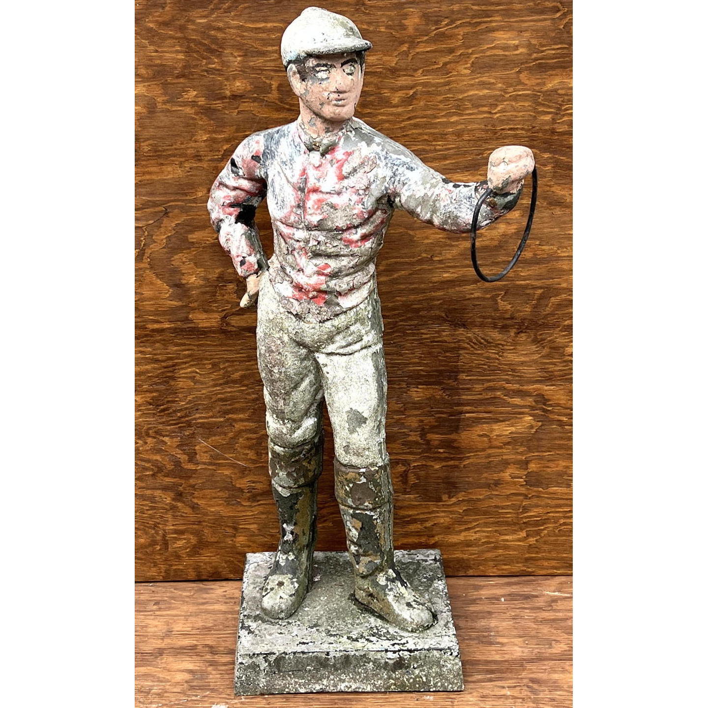 Appraisal: Cast Aluminum Lawn Jockey Garden Sculpture Dimensions H inches W