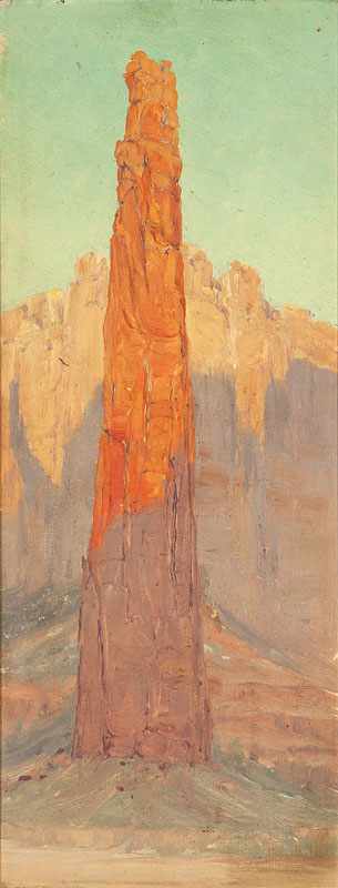 Appraisal: Louis B Akin - Flagstaff AZ Pinnacle Rock in Canyon