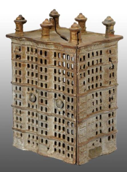 Appraisal: Cast Iron Skyscraper with Posts Still Bank Description Manufactured by