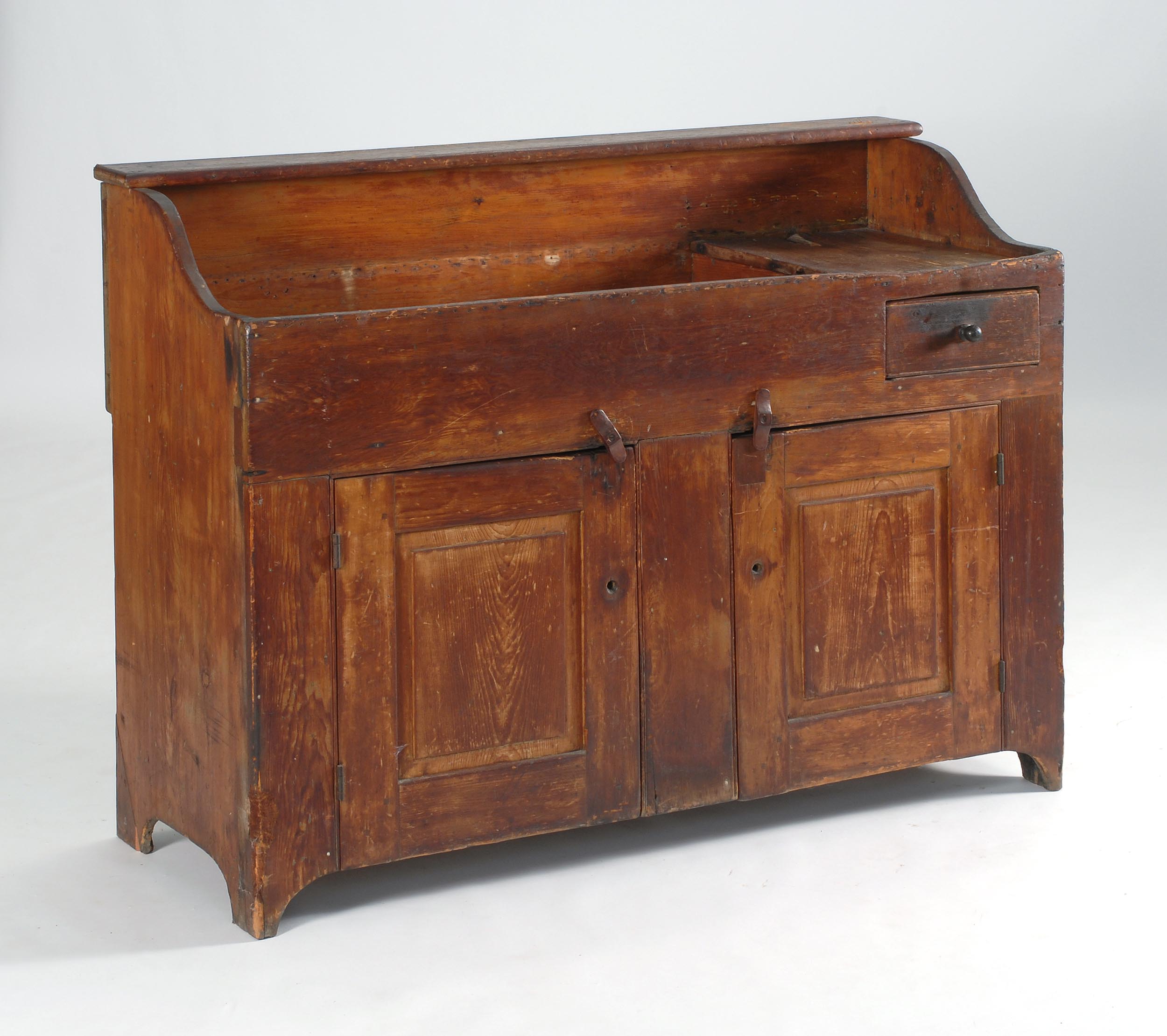 Appraisal: MID- TH CENTURY AMERICAN DRY SINK in pine with old