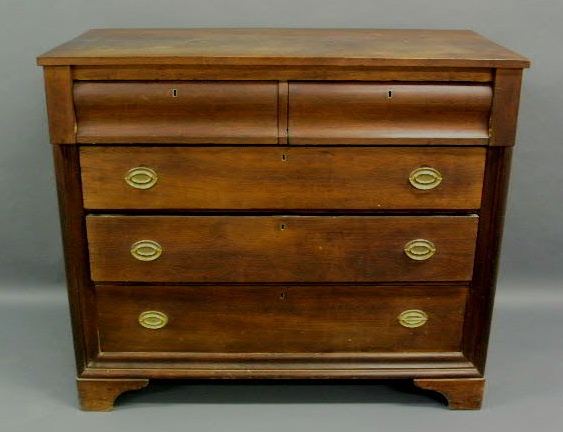 Appraisal: Empire mahogany chest of drawers c h x w x