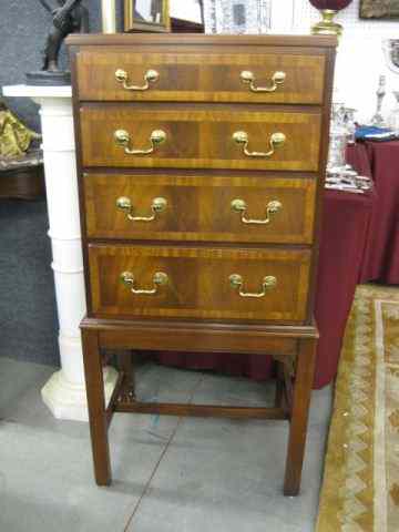 Appraisal: Mahogany Silverware Chest on Stand four drawer by Hickory Chair