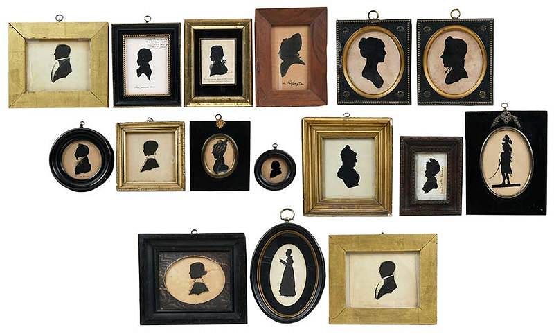 Appraisal: Collection of Silhouette Portraits American and Continental th century including