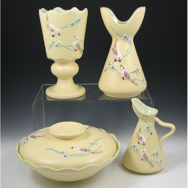 Appraisal: Hull Serenade - Vases Pitcher Covered Dish Lot of four