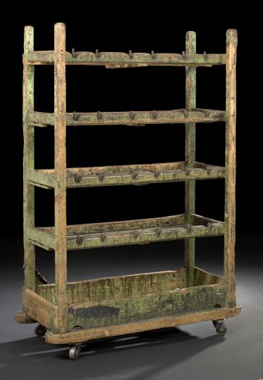 Appraisal: Provincial Polychromed Pine Wine Rack fourth quarter th century of