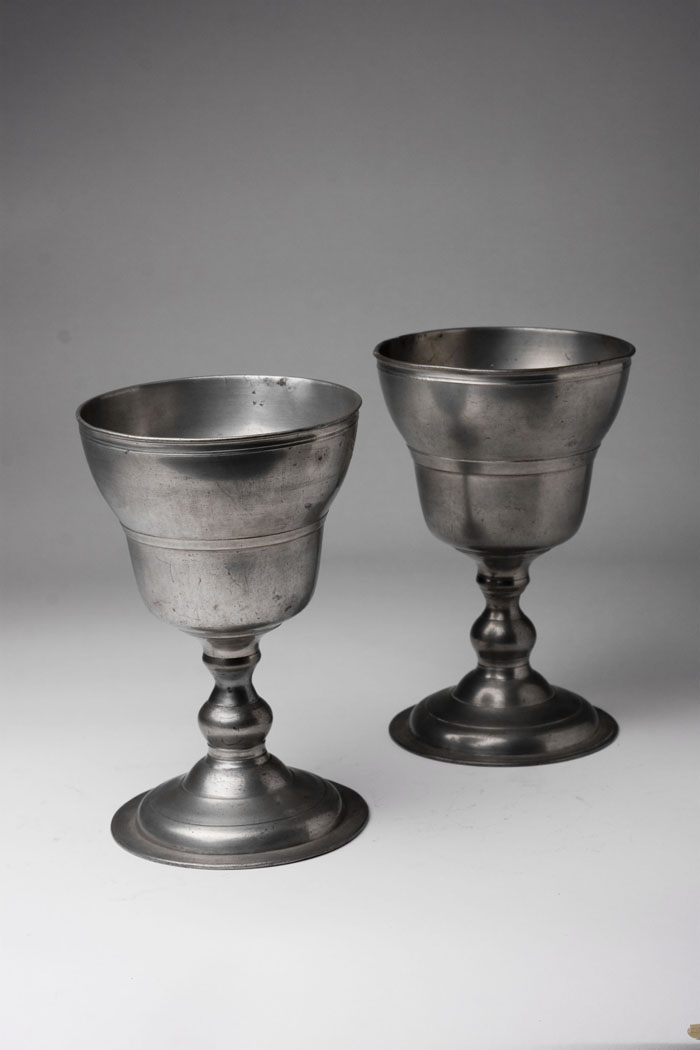 Appraisal: PAIR OF PEWTER CHALICES ENGLAND CIRCA - Height inches diameter