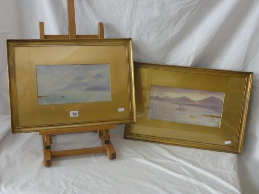 Appraisal: A pair of early th century watercolours of mountainous coastal