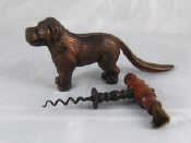 Appraisal: An antique corkscrew with brush and friction disc and a