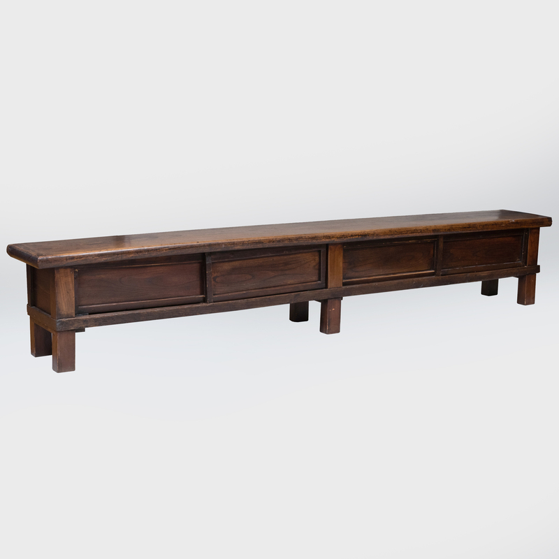 Appraisal: Large Japanese Elm Bench in x ft in x in