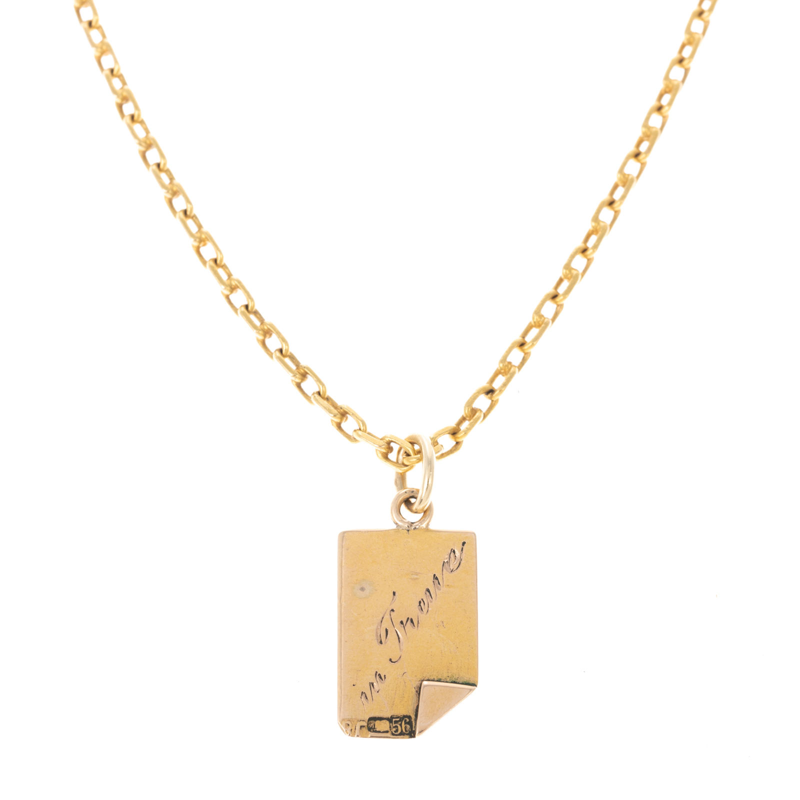 Appraisal: A INCH K YELLOW GOLD CHAIN CHARM K yellow gold