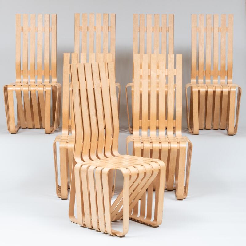 Appraisal: Set of Seven Frank Gehry for Knoll White Maple Veneer