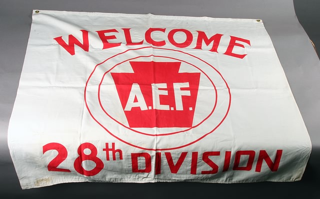 Appraisal: Welcome th Division AEF Cotton Banner red on white cotton