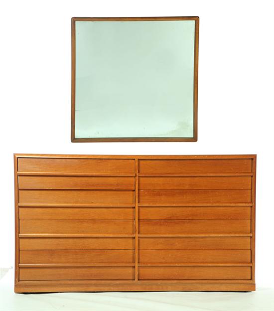 Appraisal: CHEST OF DRAWERS AND MIRROR Designed by T H Robsjohn-Gibbings