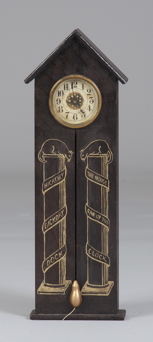 Appraisal: Rare Dickory Dickory Dock Clock Oak case with original finish