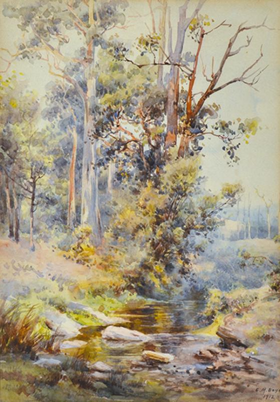 Appraisal: EMMA MINNIE BOYD - Down the Creek watercolour signed and