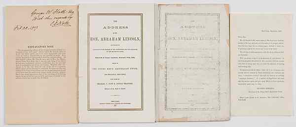 Appraisal: Scarce Printings of Lincoln's Cooper Union Speech Plus C C