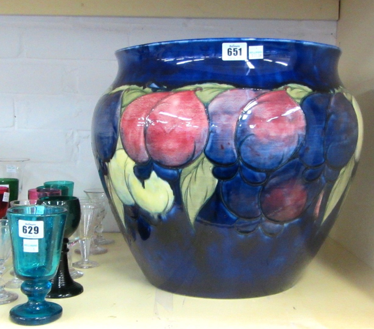 Appraisal: A large William Moorcroft - 'Wisteria' pattern pottery jardiniere circa