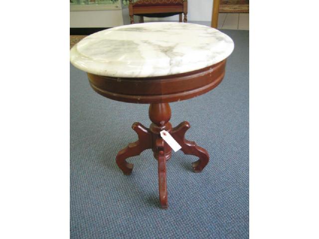 Appraisal: Mahogany Marble Top Table round