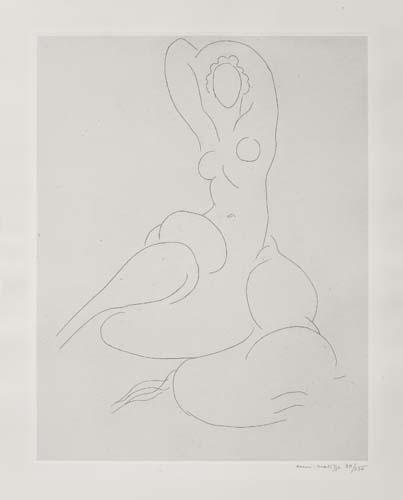 Appraisal: HENRI MATISSE Nu pour Cleveland Etching on gray chine coll