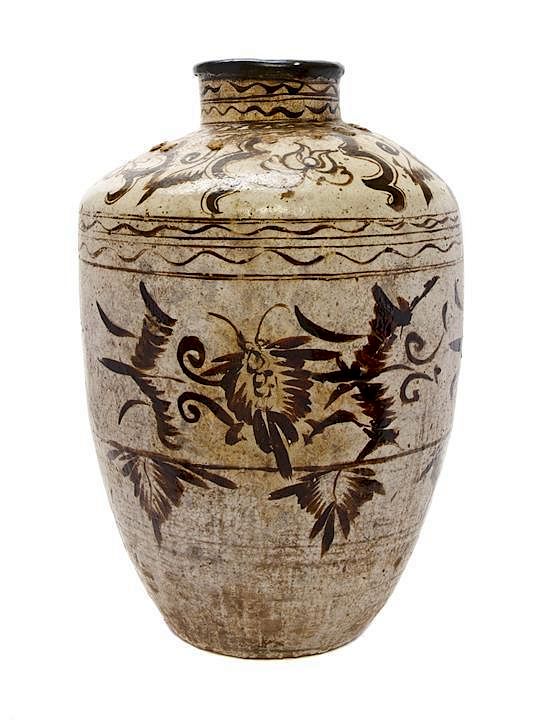 Appraisal: A Chinese Glazed Terra Cotta Jar PROBABLY TH TH CENTURY