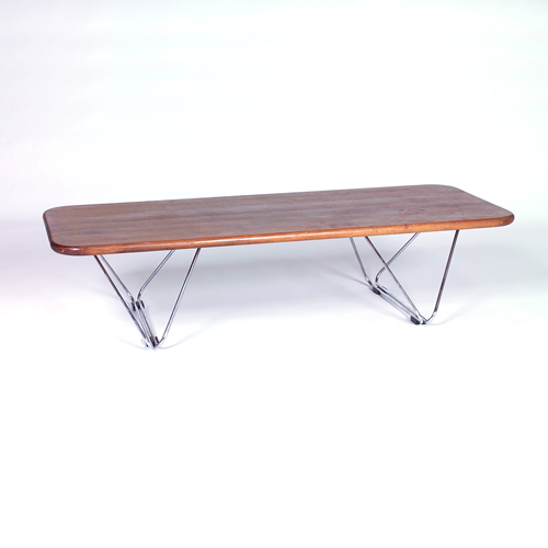 Appraisal: Ray Wilkes Herman Miller Coffee table bench with rectangular walnut