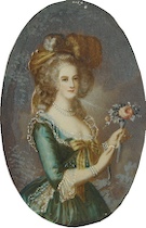 Appraisal: Unknown Artist A miniature portrait of a fancy lady holding