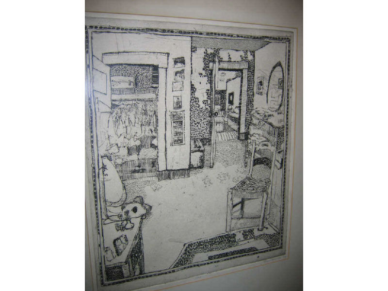 Appraisal: TENNENBAUM STANLEY'S BLUE BEDROOM etching titled numbered signed and dated