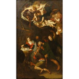 Appraisal: th Century Well Done Continental Oil On Canvas The Nativity