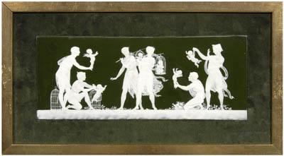 Appraisal: Solon pate-sur-pate plaque early Mintons pate-sur-pate plaque with mythological theme