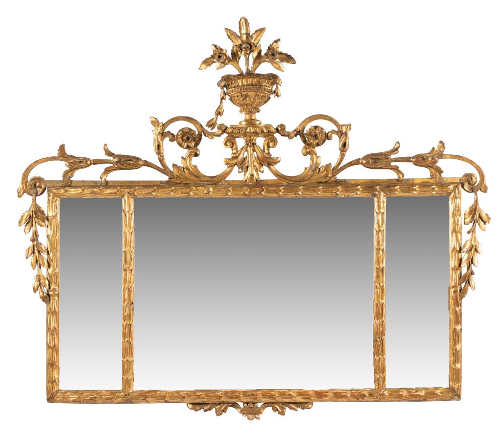 Appraisal: GILTWOOD WALL MIRRORwith flat mirror plate Provenance The Jim Belushi