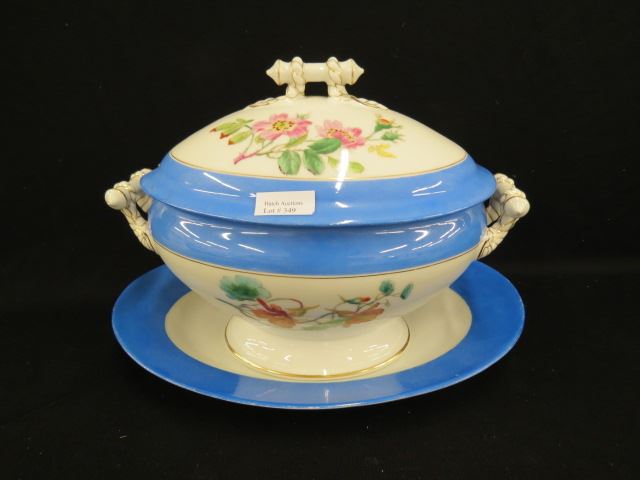 Appraisal: Haviland Limoges Porcelain Soup Tureen with underplate elegant florals x