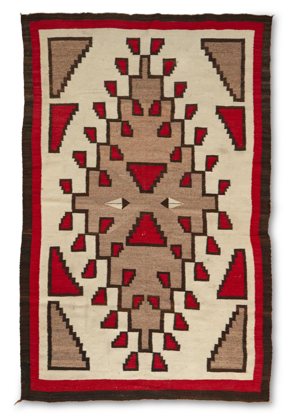 Appraisal: A Navajo regional rug th century Dine Woven in cream