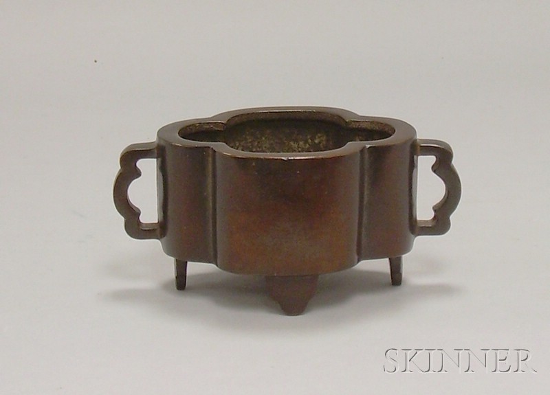 Appraisal: Asian Bronze Censer footed marked on base ht in