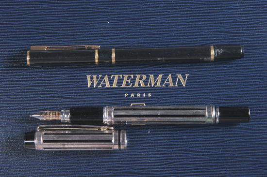 Appraisal: TWO WATERMAN PENS One a silver plated Night and Day