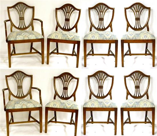 Appraisal: Set of eight dining chairs Federal style with shield back