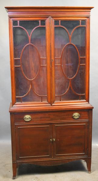 Appraisal: Circa s s Hepplewhite-style mahogany china cabinet h x w